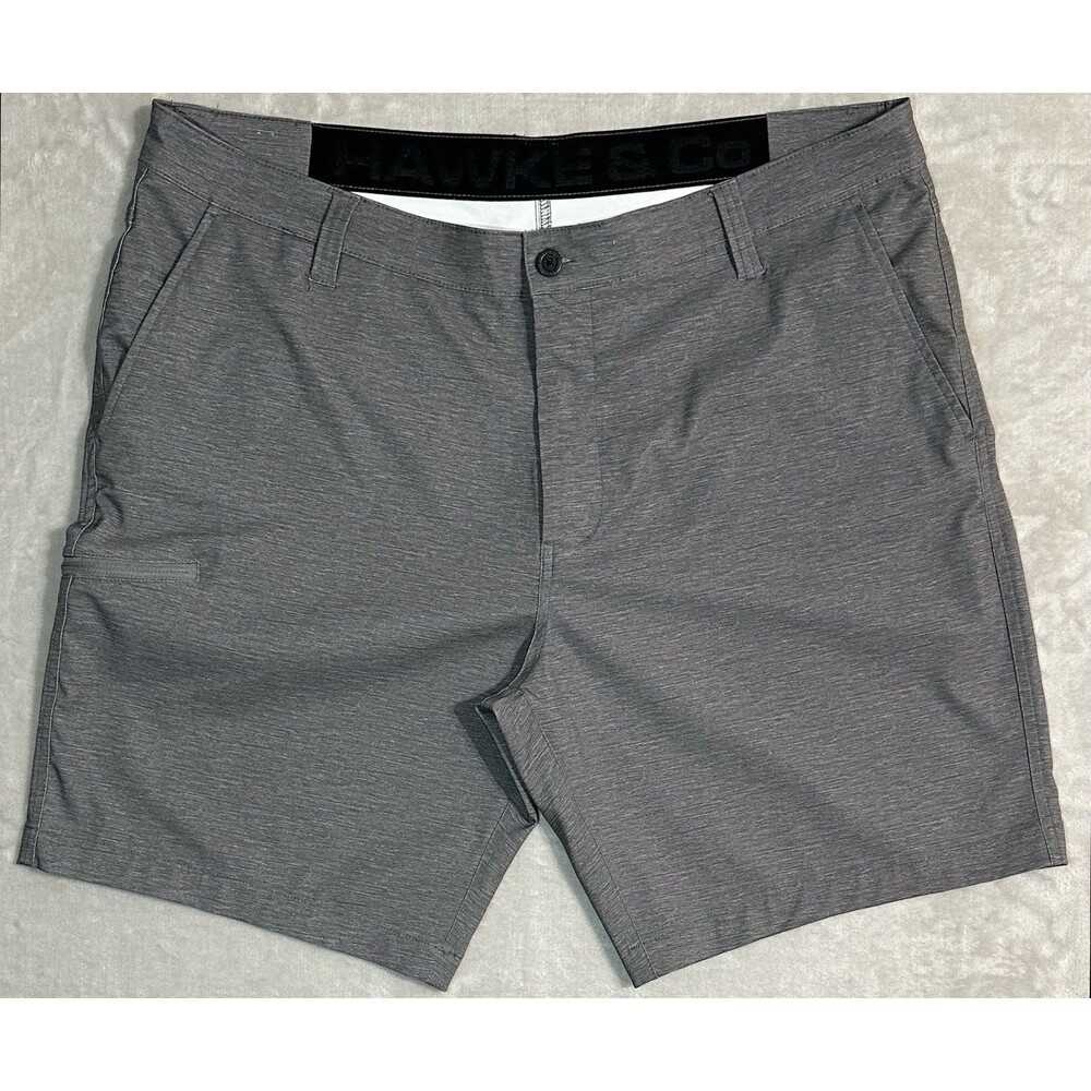 Hawke & Co Men's 40 Gray Hybrid Performance Golf Shorts Stretch Quick Dry